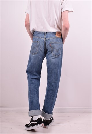 LEVI'S 501 MENS VINTAGE JEANS W34 L34 BLUE 90'S
