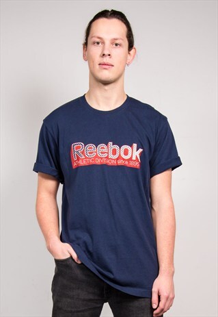 VINTAGE 90'S NAVY REEBOK ATHLETIC DIVISION T-SHIRT