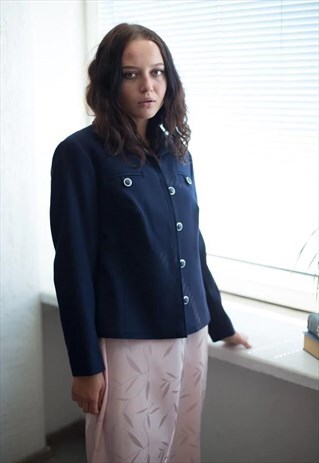 VINTAGE 60'S NAVY WOOL JACKET