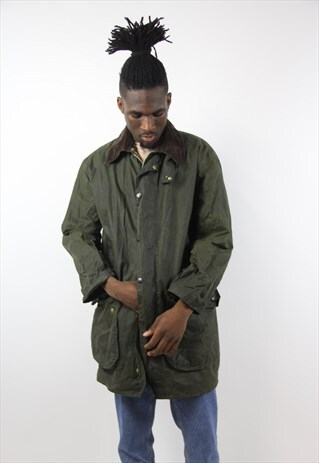 VINTAGE BARBOUR GREEN WAX JACKET