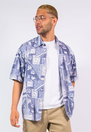 VINTAGE SHORT SLEEVE SHIRT CRAZY PATTERN IBIZA