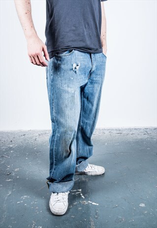 VINTAGE BLUE LEVI'S 569 PAINT JEANS