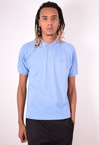 REEBOK MENS VINTAGE POLO SHIRT SMALL BLUE 90S