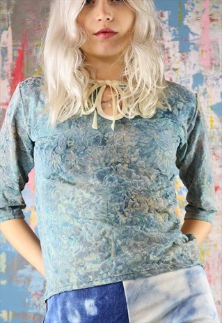 BLUE FLOCK TOP