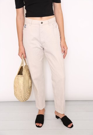 VINTAGE WRANGLER CREAM HIGH WAISTED MOM JEANS