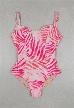 DOLORES CORTES Vintage 90's Retro Swimsuit One Piece Pink