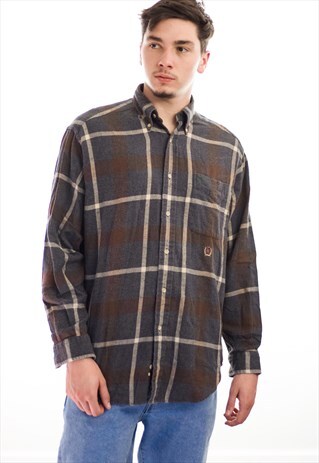 VINTAGE TOMMY HILFIGER LOGO FLANNEL SHIRT 90S S 11.2