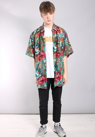 VINTAGE ABSTRACT CRAZY PATTERN SHIRT