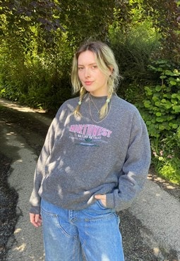 Vintage Size L Timberjack Embroidered Sweatshirt In Grey