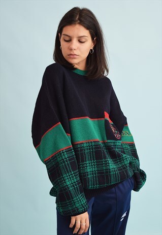 80'S RETRO HERITAGE KNIT OVERSIZED WOOLEN DADS JUMPER
