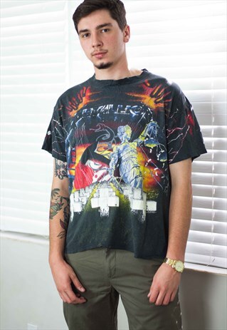 VINTAGE METALLICA MASTER OF PUPPETS ROCK T-SHIRT X 6.9