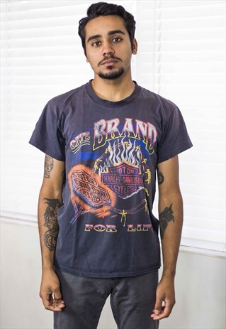 VINTAGE HARLEY-DAVIDSON T-SHIRT LOGO 90S M 7.6