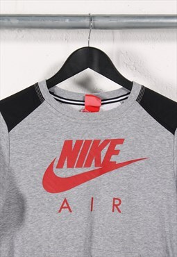 Vintage Nike Sweatshirt in Grey Crewneck Lounge Jumper Small