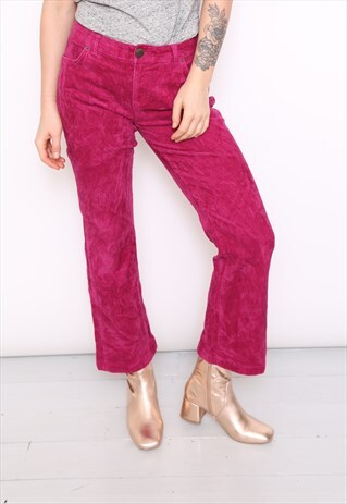VINTAGE PINK SUEDE LEATHER TROUSERS