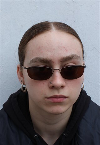 VINTAGE BROWN Y2K STYLE SUNGLASSES
