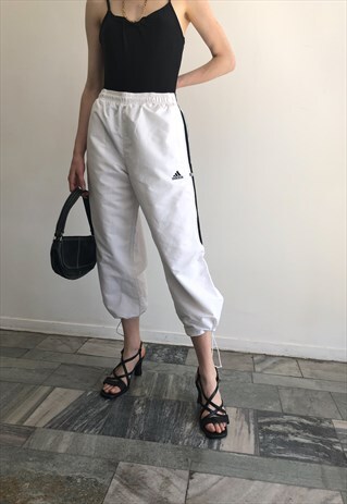 VINTAGE ADIDAS UNISEX WHITE TRACK PANTS