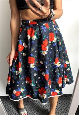 Beautiful Vintage Floral Full Skirt 