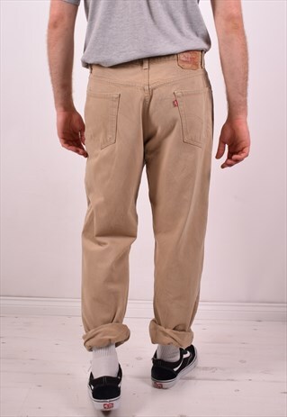 LEVI'S 550 MENS VINTAGE JEANS W36 L34 KHAKI 90S