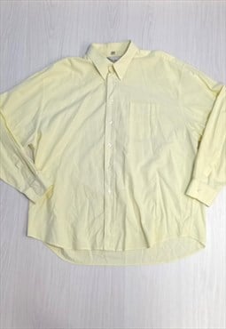 80's Vintage Shirt Smart Button-Up Yellow 