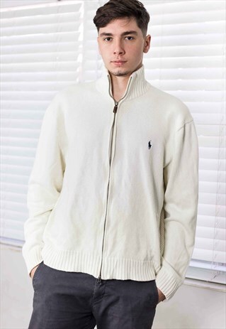VINTAGE RALPH LAUREN FULL ZIP JACKET LOGO 90S XL 28.5