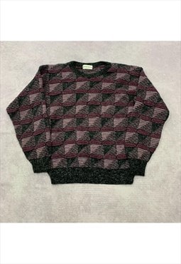 Vintage abstract knitted jumper Women's XXL