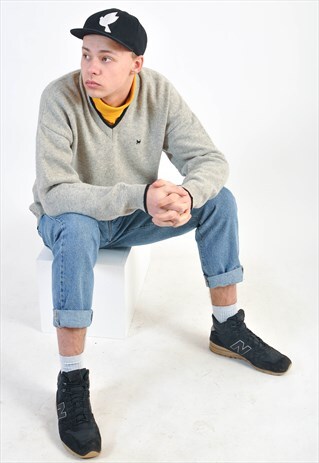 VINTAGE 90'S GREY WOOL JUMPER