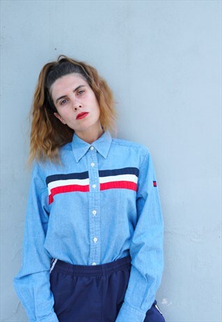 VINTAGE 90S TOMMY HILFIGER DENIM SHIRT
