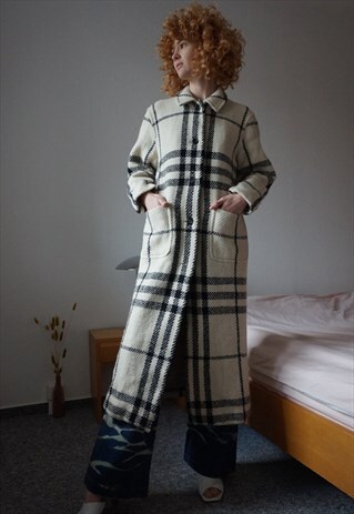 BURBERRY NOVA CHECK COAT MONOGRAM LONG COAT M