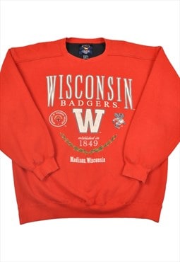 Vintage Wisconsin Badgers Sweatshirt Red Large