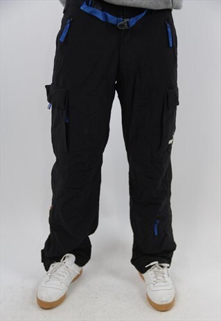 VINTAGE PUMA BLACK WORKWEAR TRACKSUIT BOTTOMS