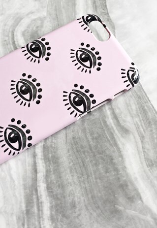 EVIL EYE BLACK AND PINK IPHONE & SAMSUNG CASE