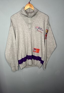 Vintage kappa 3/4 zip pullover embroidered sweatshirt