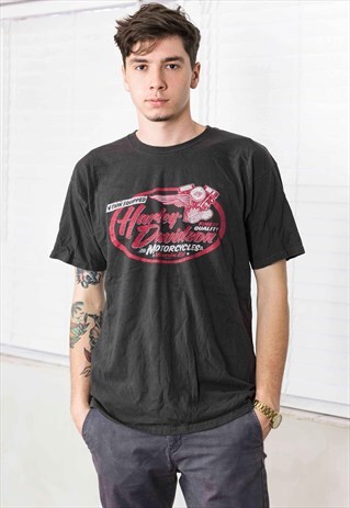 VINTAGE HARLEY-DAVIDSON T-SHIRT LOGO 90S L 7.9