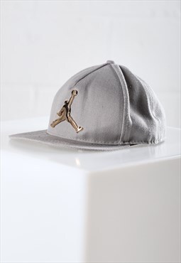 Vintage Nike Air Jordan Cap in Grey Summer Gym Snapback Hat