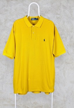 Vintage Ralph Lauren Polo Shirt Yellow Short Sleeve XXL