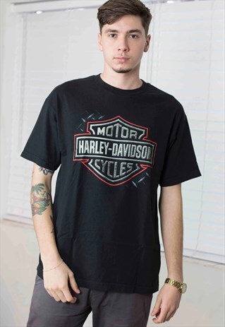 VINTAGE HARLEY-DAVIDSON ORLANDO T-SHIRT LOGO 90S L 8.2
