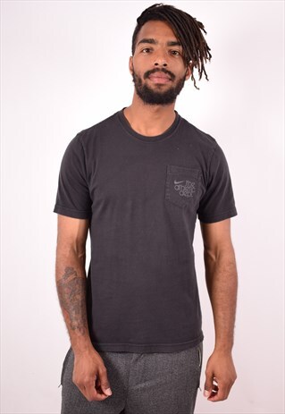NIKE MENS VINTAGE T-SHIRT TOP MEDIUM BLACK 90S