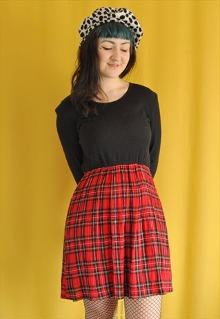 VINTAGE CLUELESS 90S TARTAN MINI DRESS