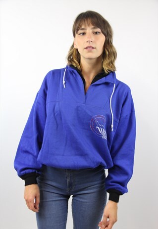 VINTAGE 90'S BLUE 1/4 ZIP SWEATSHIRT