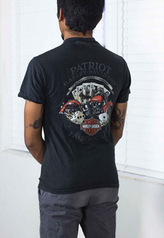 VINTAGE HARLEY DAVIDSON T-SHIRT LOGO 90S S 6.4