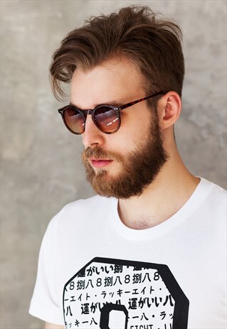 TORTOISESHELL SUNGLASSES - TORTOISE SHELL OXFORD ROUND MEN'S