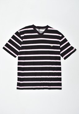 Vintage 90's Vintage T-Shirt Top Slim Fit Stripes Brown