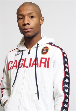 VINTAGE KAPPA CAGLIGARI TAPE LOGO FULL ZIP HOODIE