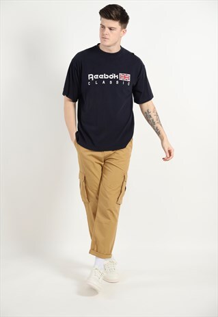 VINTAGE REEBOK CLASSIC GRAPHIC T SHIRT BLACK