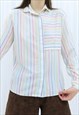 90s Vintage Multicoloured Striped Shirt