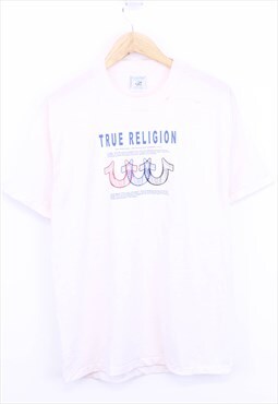 Vintage True Religion T Shirt Light Pink With Logo Print 