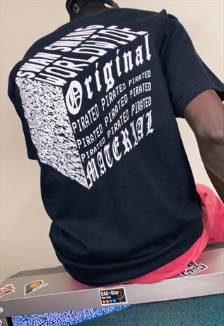 SWAN SWANG WHITE STATIC BLACK T-SHIRT