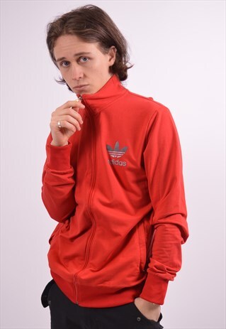 VINTAGE ADIDAS TRACKSUIT TOP JACKET RED