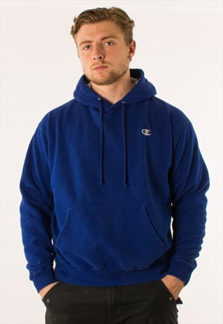 VINTAGE BLUE CHAMPION HOODIE PULLOVER