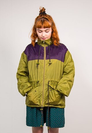 VINTAGE 90'S GREEN CAGOULE FESTIVAL JACKET